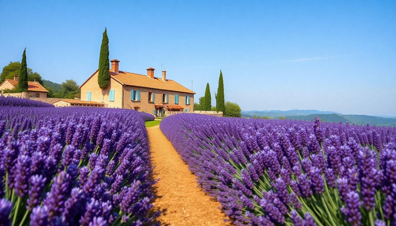 Sprawling Provence Lavender Farmhouse in Summer