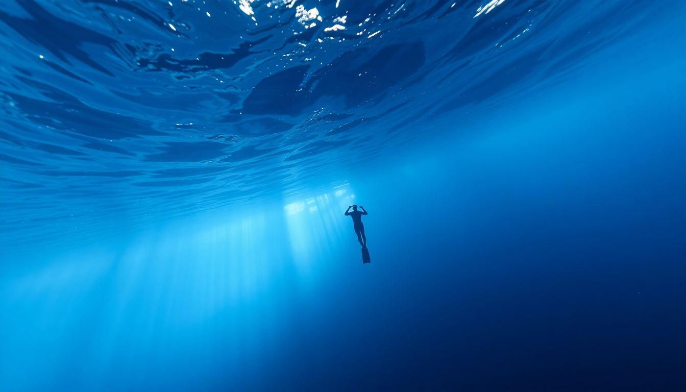 Towering Freediver Blue Abyss Serenity