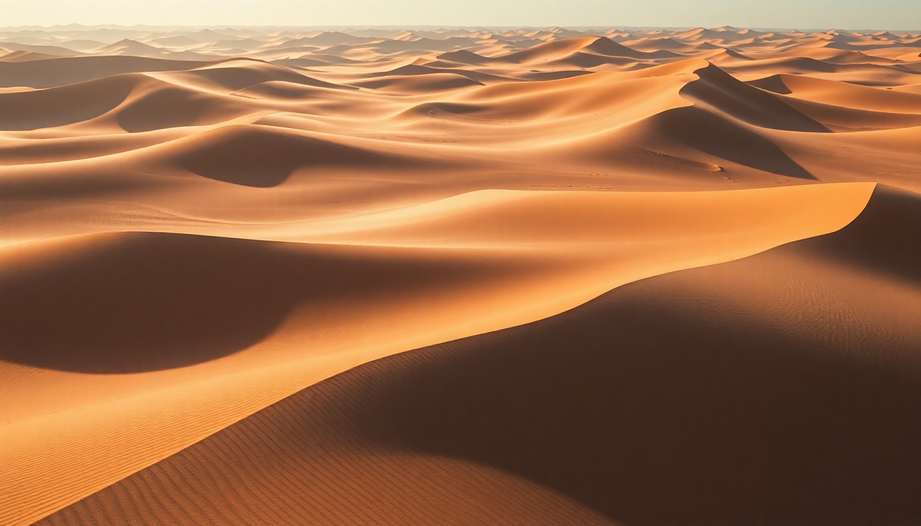 Brilliant Sand Dunes Shadows from Above