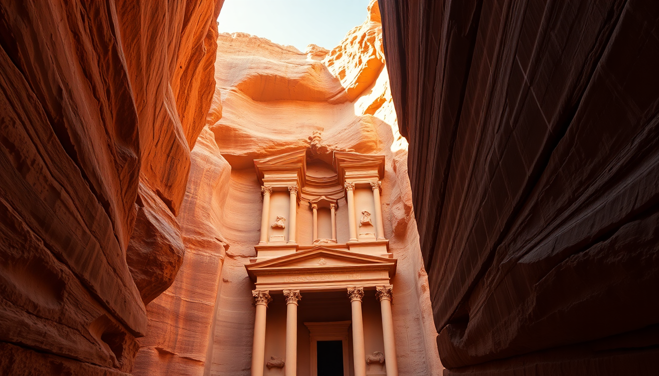 Shimmering Petra Treasury Carved Ruins