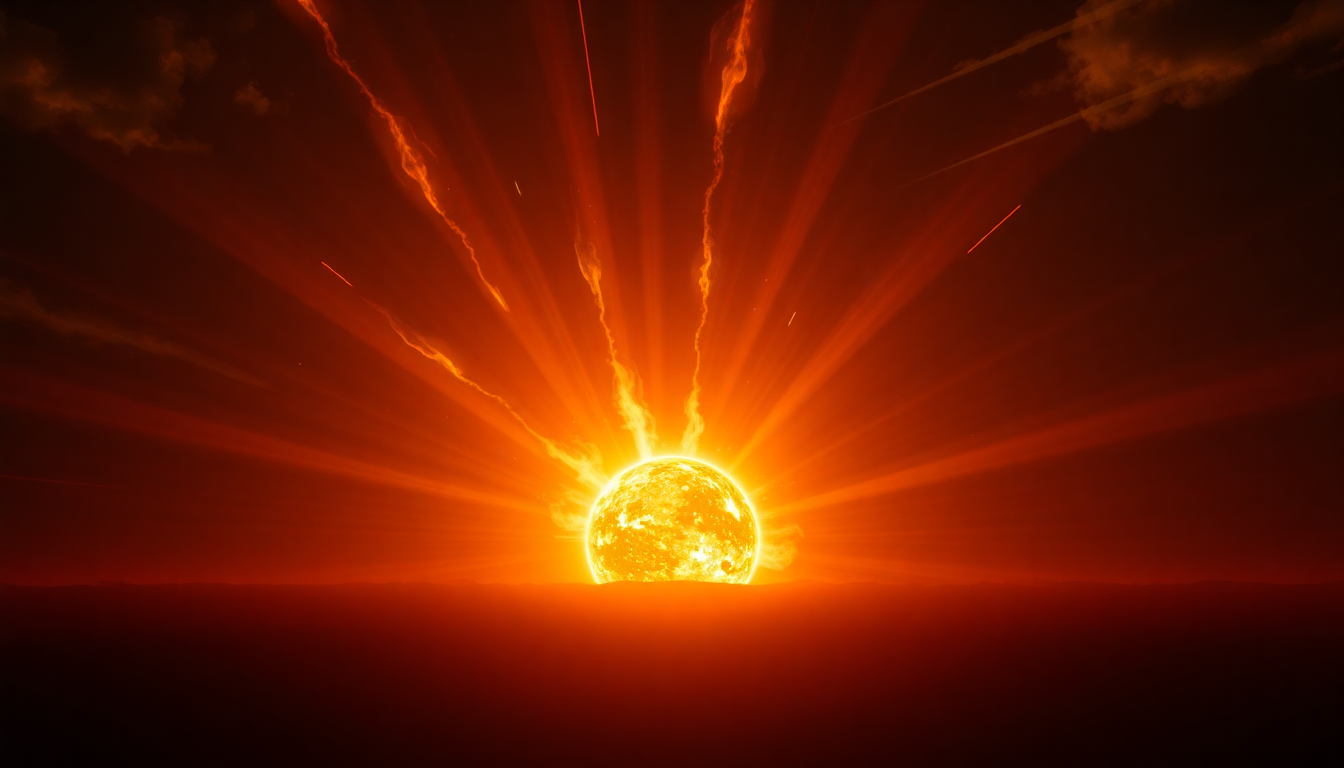 Spectacular Solar Flare Erupting