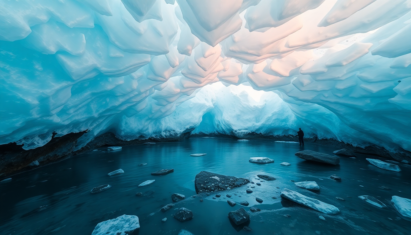 Immense Ice Cave Interior Crystal