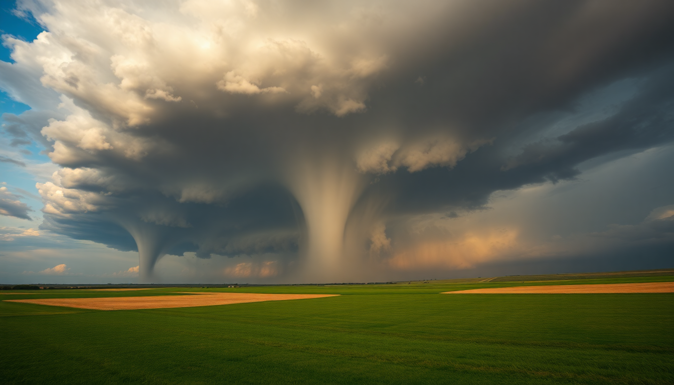 Extraordinary Tornado Supercell Structure Drama