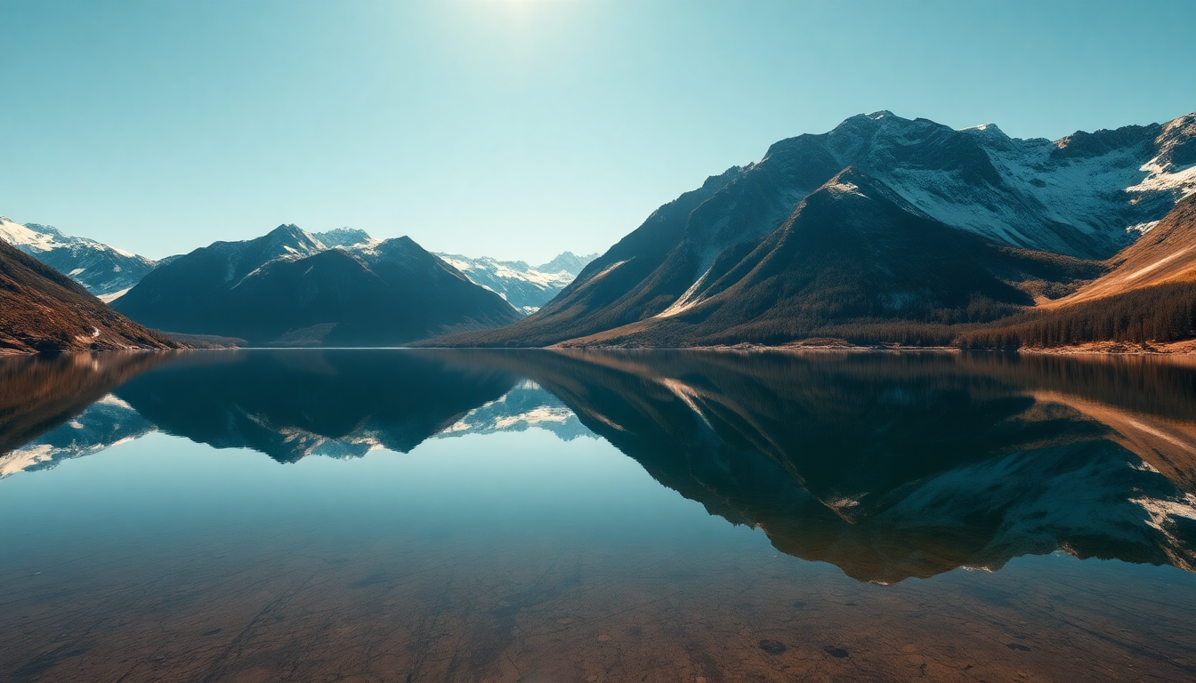 Verdant Mountain Lake Mirror Reflections