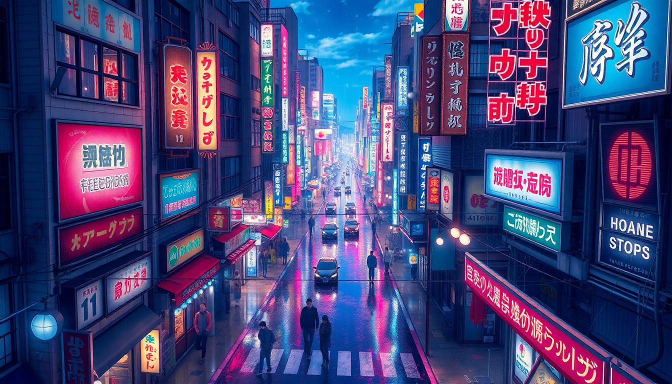 Exquisite Tokyo Street Signs in the Rain