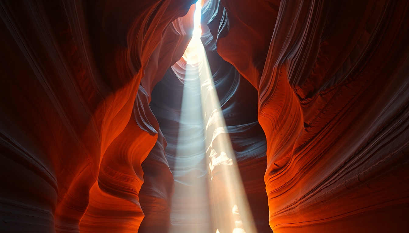 Luminous Slot Canyon Narrow Glow