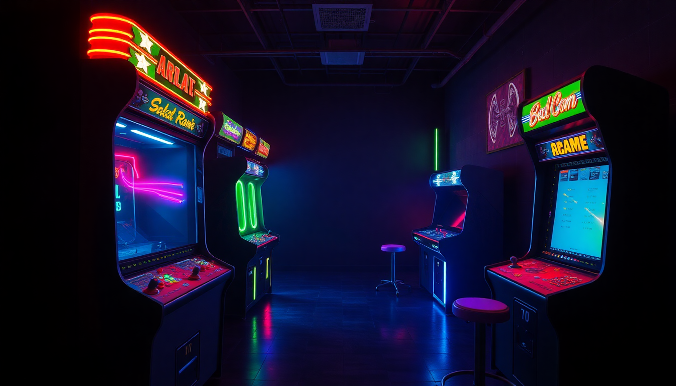 Radiant Arcade Cabinet Glow Neon Dreams