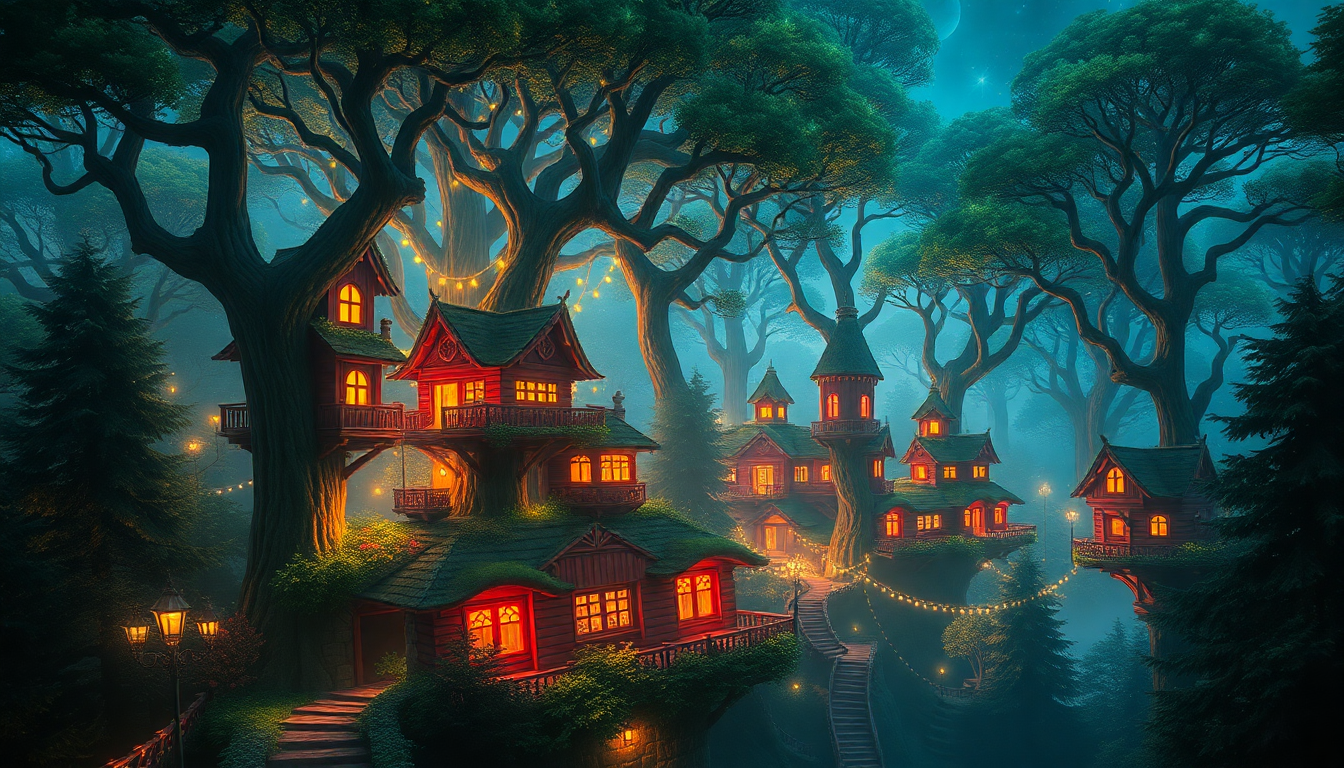 Stunning Elven City Treehouses Magic