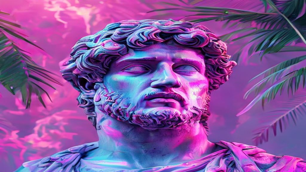 Awe-Inspiring Vaporwave Roman Busts