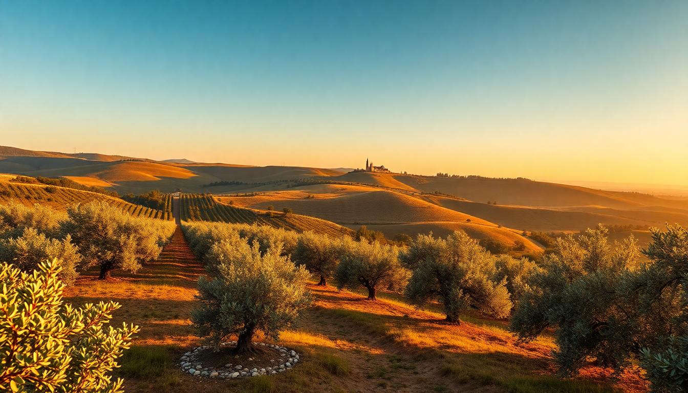 Glorious Tuscany Olive Grove in Golden Light