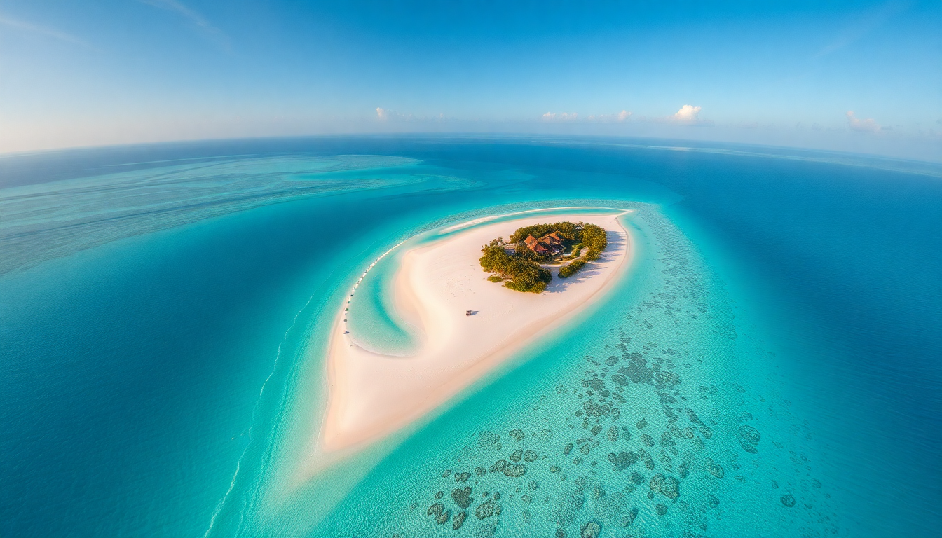 Ethereal Maldives Sandbar Island from Above
