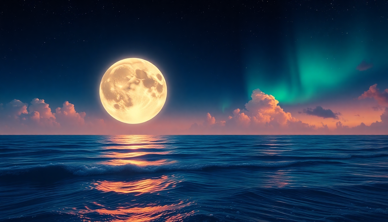 Magnificent Giant Moon Touching by Night