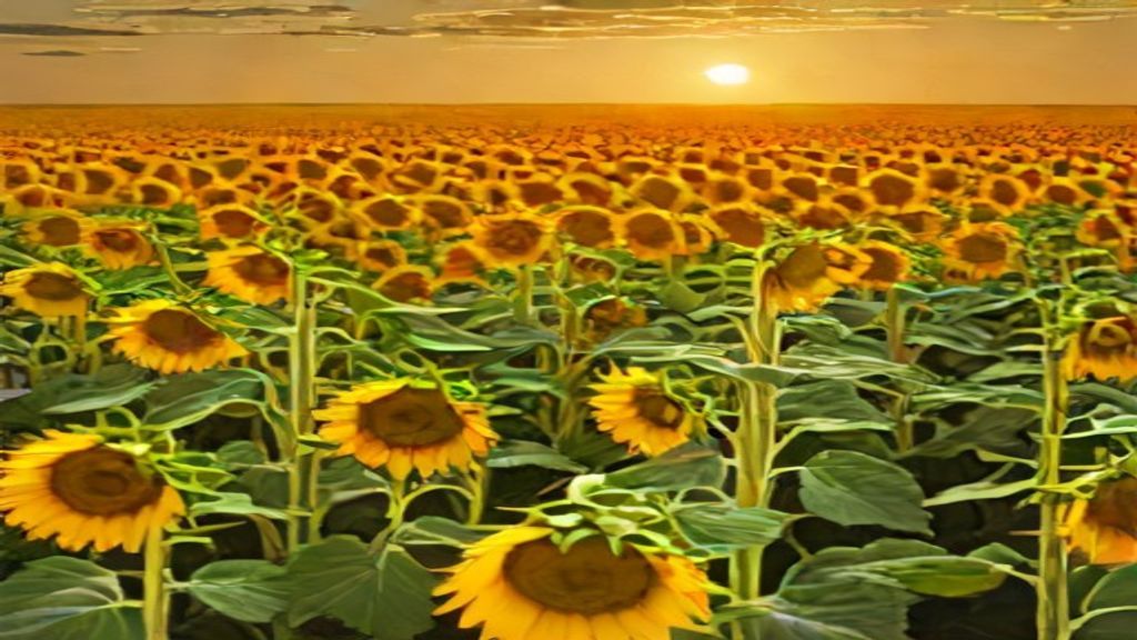Enchanting Sunflower Field Endless in Summer