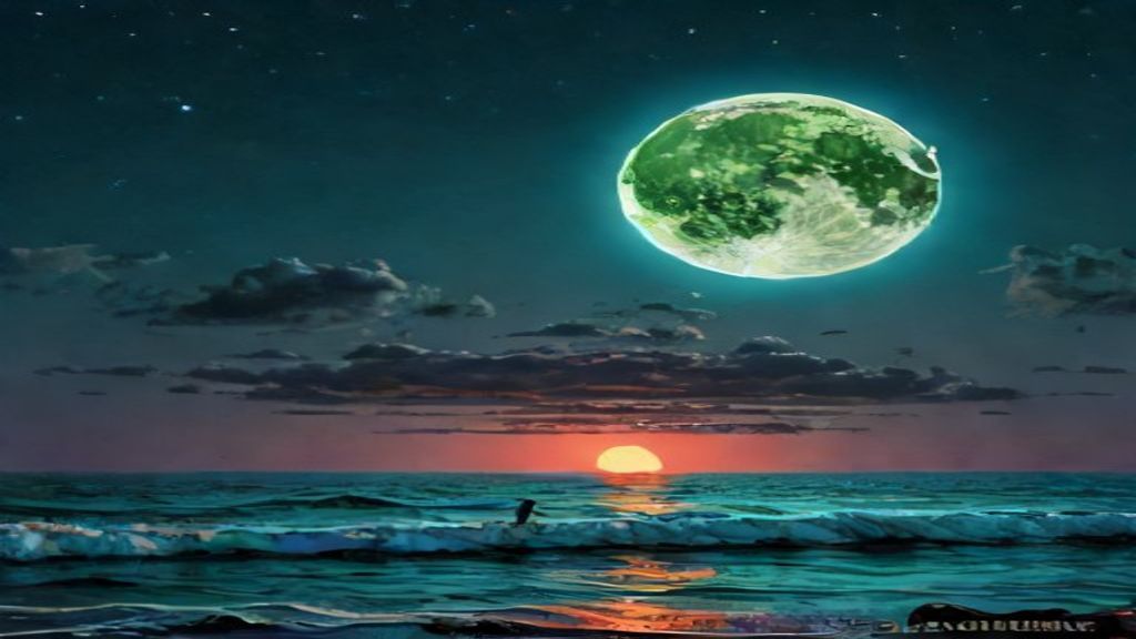 Captivating Giant Moon Touching by Night