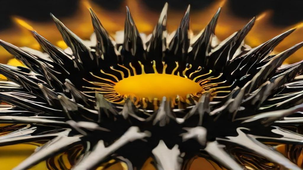 Vivid Ferrofluid Spikes Glossy Drama