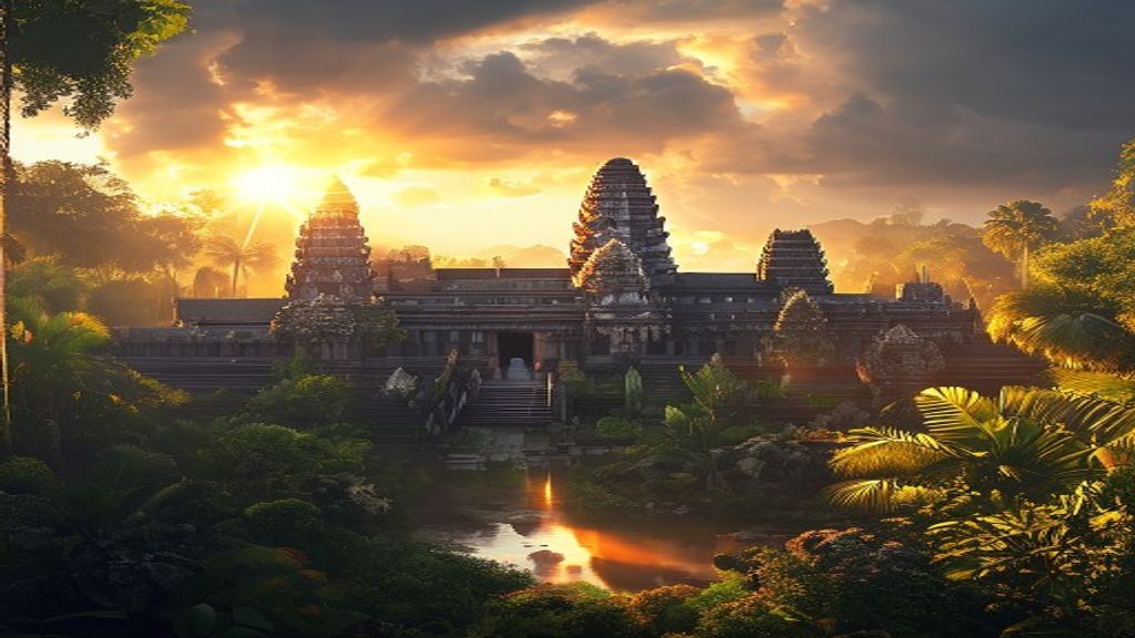 Sweeping Angkor Wat Wat Temple at Sunrise
