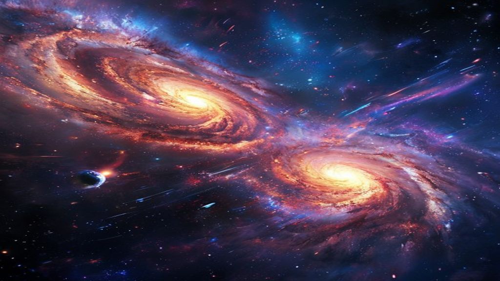 Vast Two Galaxies Colliding