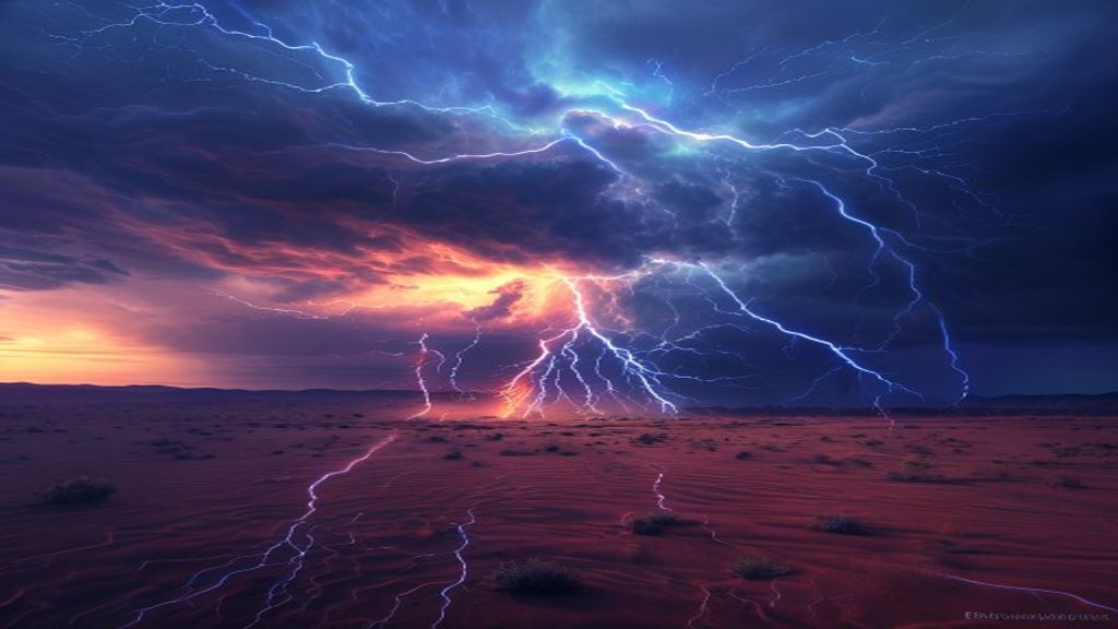 Wondrous Lightning Multiple Bolts Storm