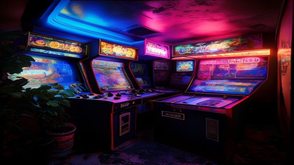 Pristine Arcade Cabinet Glow Neon Dreams