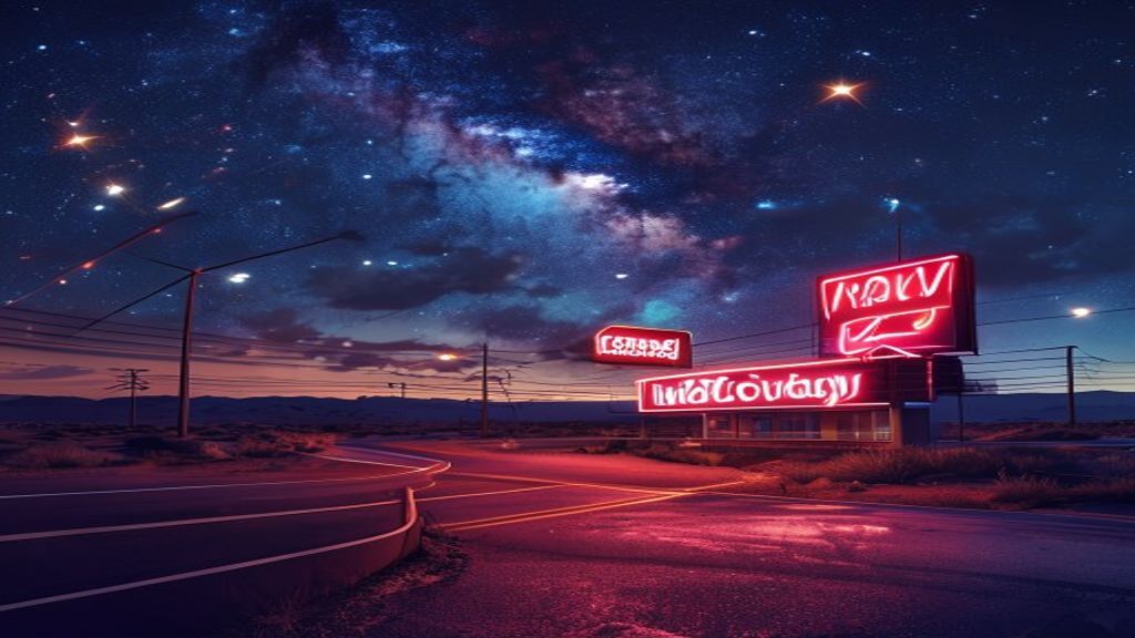 Dramatic Motel Sign Vacancy Neon Dreams