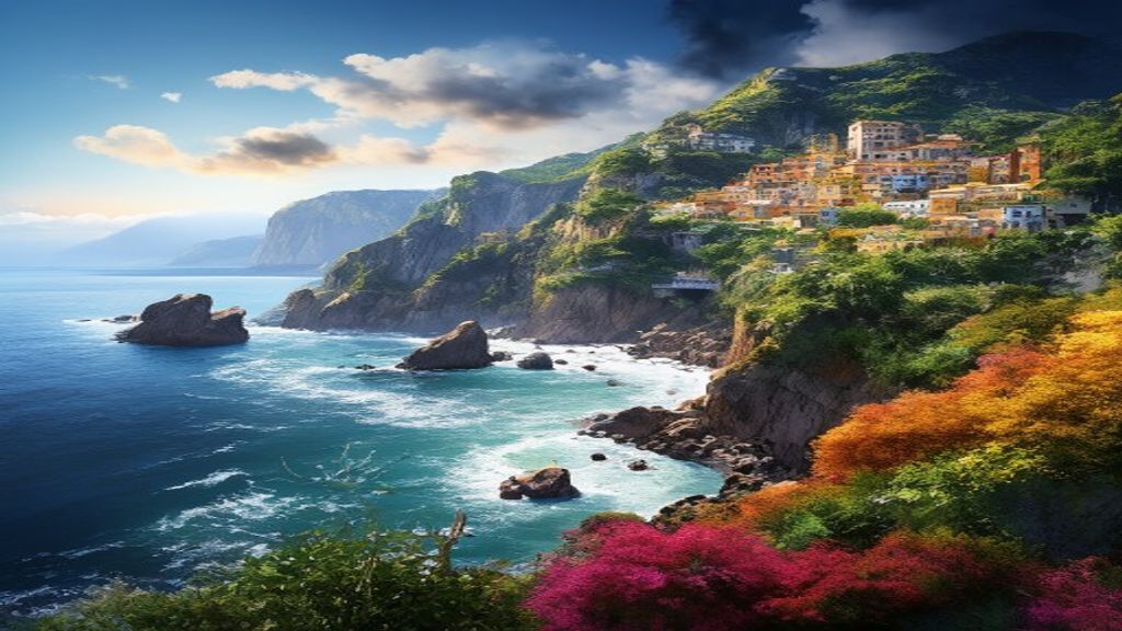 Dreamlike Amalfi Coast Coast Colorful Drama