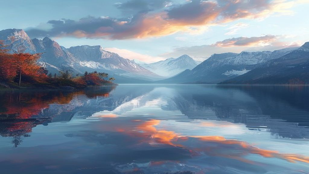 Celestial Lake Mirror Mountains Reflections