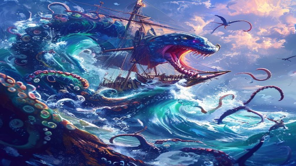 Tranquil Kraken Attacking Ship Storm