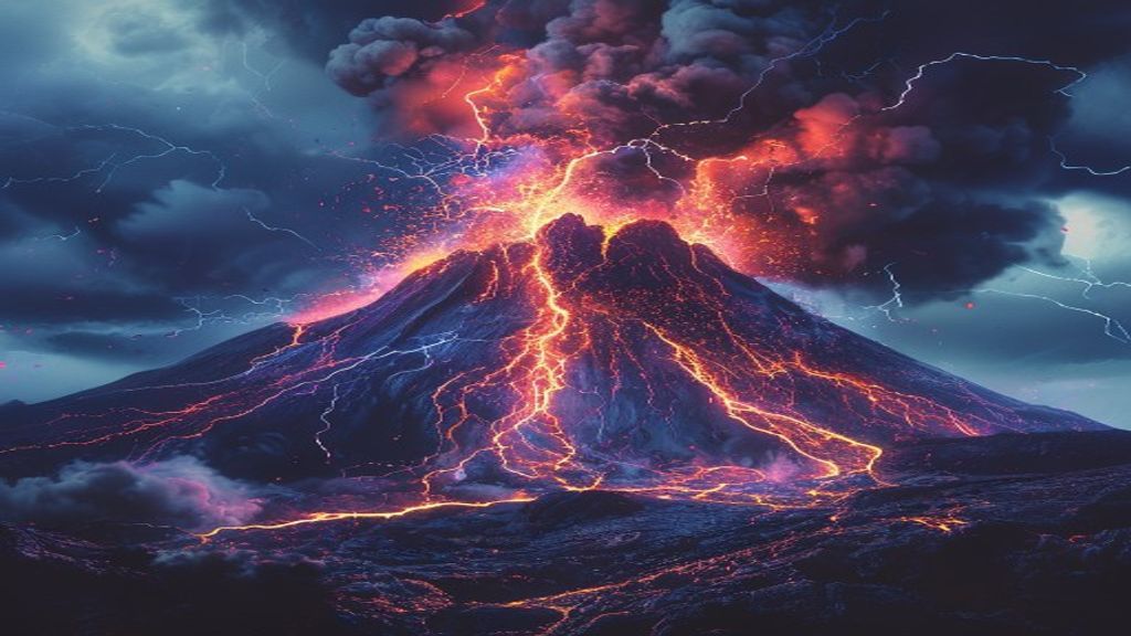 Brilliant Volcanic Lightning Eruption