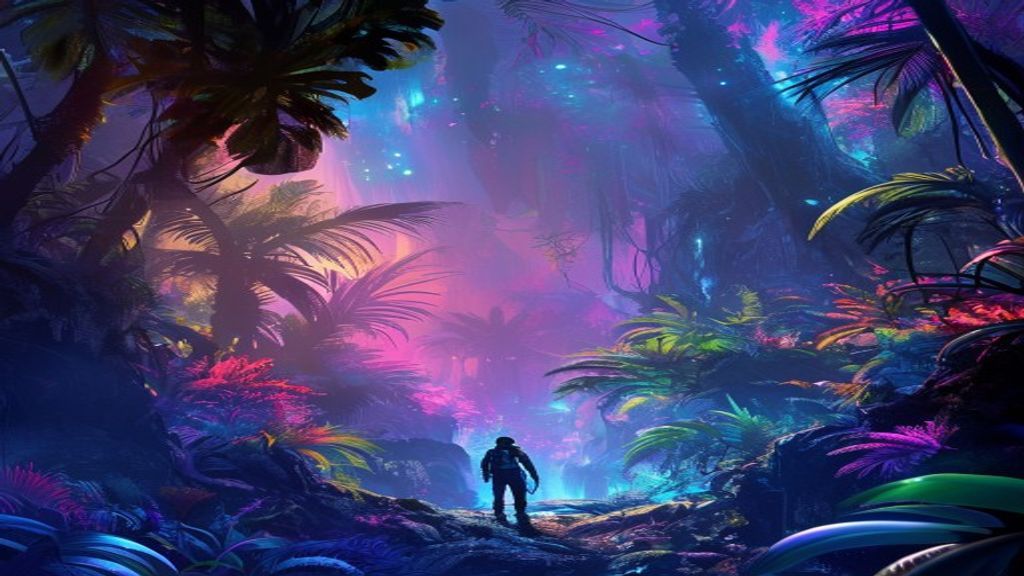 Vibrant Alien Jungle Bioluminescent