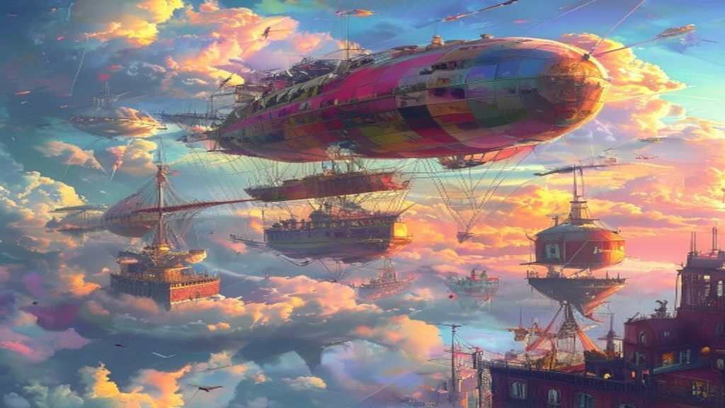 Breathtaking Airship Fleet Victorian
