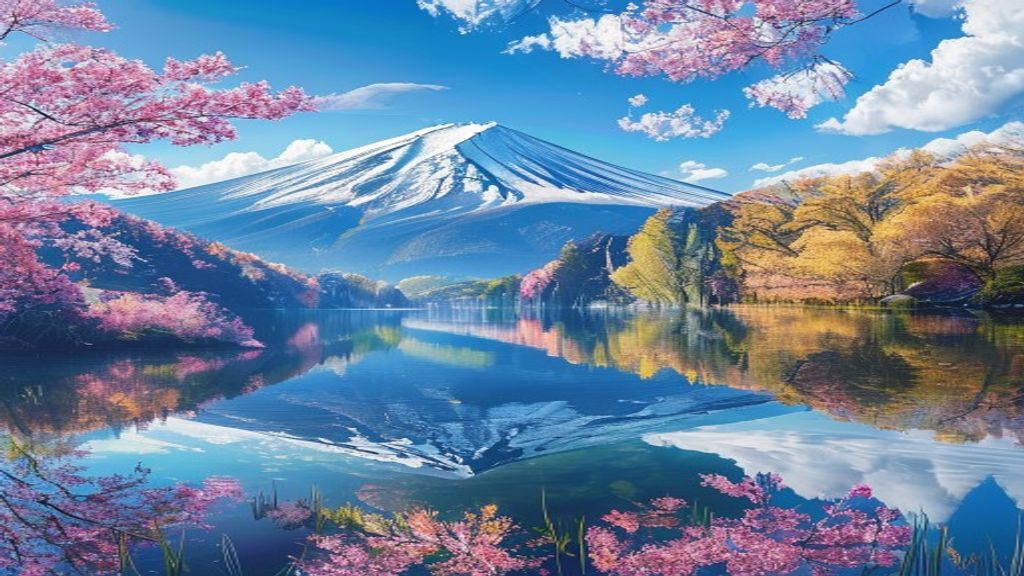 Pristine Mt. Fuji Mount Lakes Reflections