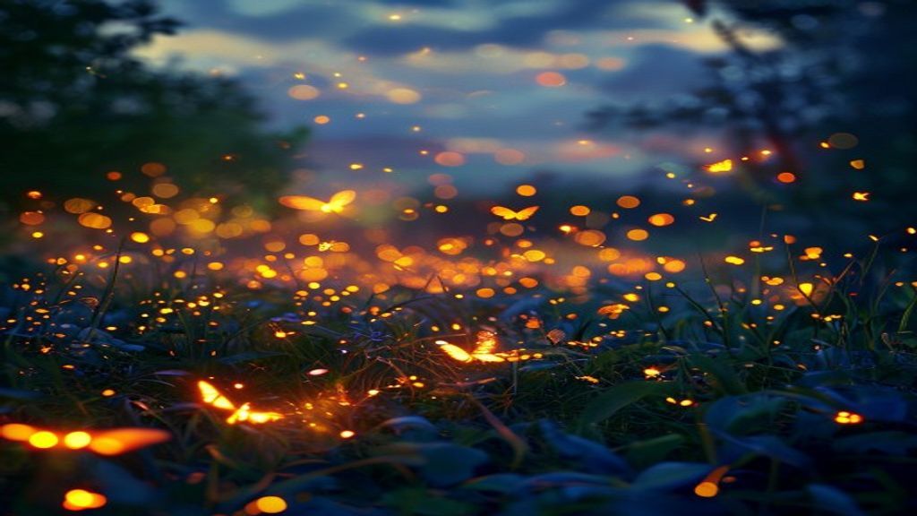 Sublime Fireflies Field Warm by Night