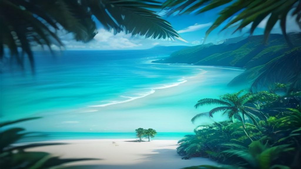 Arcane Tropical Island Beach from Above