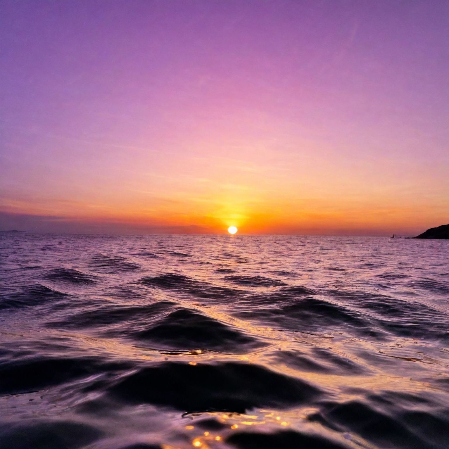 Nature - Vibrant Sunset Over Calm Ocean With Orange And